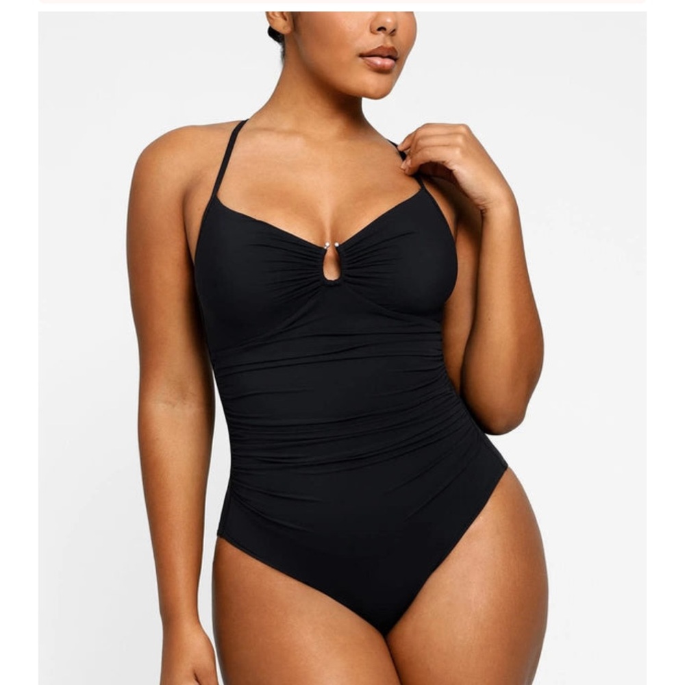 Shapellx Black One-Piece Swimsuit built in shapewear